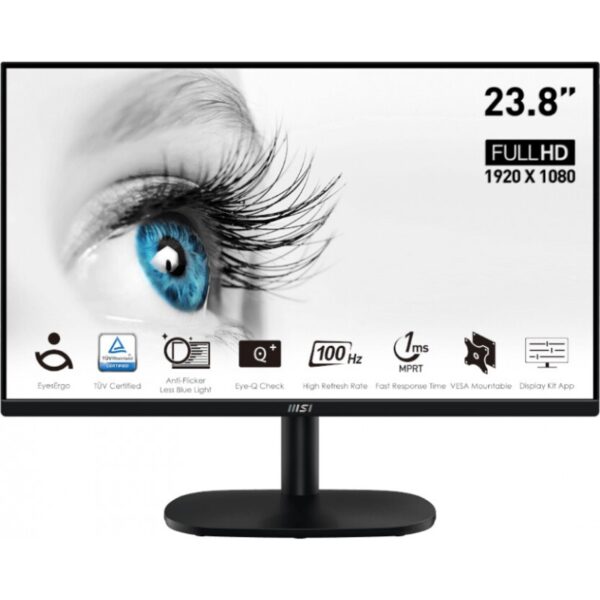 Msi PRO MP245V Monitor PC 23.8" Schermo Piatto FHD 100Hz HDMI VGA VESA Regolabile